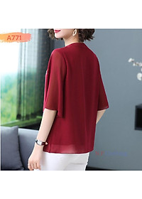 Đồ bộ nữ trung niên đồ bộ cho mẹ mặc nhà ống rộng, áo thêu hoa, vải voan mịn mát, có size lớn