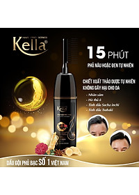 Dầu Gội Phủ Bạc kella Chiết Xuất Thảo Dược Màu Nâu Tự Nhiên