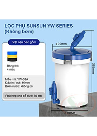 Lọc phụ Sunsun YW Pre Filter 01A 02A 03A lọc bông thô bể cá tép thủy sinh nước mặn