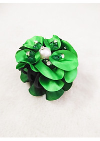 Kẹp tóc hoa đính pha lê ngọc