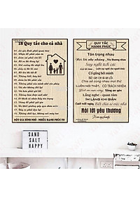 Bảng Gỗ Quy Tắc Gia Đình, Tranh Treo Tường Gia đình, Những Quy Tắc Để Con Có Cuộc Sống Hạnh Phúc