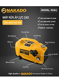Máy rửa xe áp lực cao NAKADO S1 - Công suất 2500W - JAPAN Technology