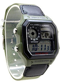 Đồng Hồ Casio Nam Dây Da Phối Vải AE-1200WHB-3BVDF