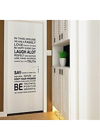 Decal dán tường chữ trắng đen