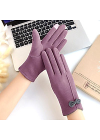 Găng tay nữ cảm ứng lót nỉ siêu ấm mùa đông- gang tay nu cam ung lot ni am mua dong