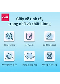 Giấy Vẽ Chuyên Dụng Deli 265X380Mm - 110/160/180Gsm, 20 Tờ - 1 Quyển - 73607/73611/73613