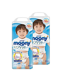[Combo 2] Bỉm - Tã quần Moony Blue size XL Boy 38 miếng (Cho bé 12~22kg)