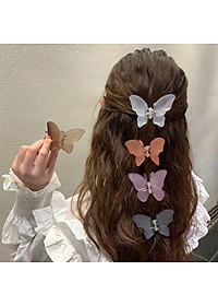 Kẹp tóc con bướm pha lê solid - Kẹp tóc càng cua con bướm phong cách Hàn Quốc - Kẹp tóc đẹp cho lady