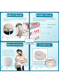 Địu ngồi cao cấp 4 tư thế  2 trong 1 Comfybaby CF818
