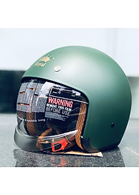 Nón bảo hiểm 3/4 ROYAL M139 có kính âm màu XANH LÍNH NHÁM