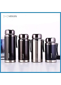 Bình Giữ Nhiệt Kim Cương Inox 304- Chống Rỉ Set, Nắp Đậy Chặt, Giữ Nhiệt Nóng Lạnh Tốt 6- 8h, Quai Đeo Chắc Chắn, Thiết Kế Sang Trọng, Màu Sắc Thanh Lịch, Tiện Lợi, Pha Lọc Trà, Hàng Chính Hãng MINIIN