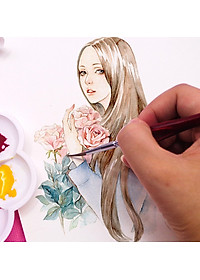 Cọ tỉa nét nhỏ, cọ vẽ móng, cọ vẽ loại xịn, họa cụ LALUNA - A33