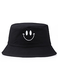 Mũ bucket tai bèo nam nữ thêu icon mặt cười độc đáo, chất vải kaki 2 lớp chống nóng tốt - Hạnh Dương
