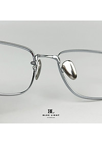 Gọng Kính Cận Giả Cận Nam Nữ Cao Cấp Titanium BLUE LIGHT, Mắt Chữ Nhật Nhỏ Dày Dặn, Nhẹ Dẻo Bạc, Đen