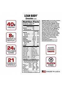 Labrada Lean Body (1 gói ), Sữa Thay Thế Bữa Ăn, 40g Protein, 8G Chất Béo Tốt & Chất Xơ, 22 Vitamin và Khoáng Chất