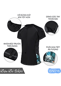 Bộ bơi nam khóa kéo size lớn, quần áo bơi bigsize cho nam giới, chất thun bơi lạnh Hàn dầy dặn, dáng thể thao mạnh mẽ | BN016