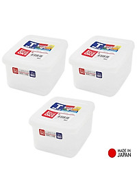 Bộ 3 hộp đựng thực phẩm Nakaya 1100ml vuông - nội địa Nhật Bản