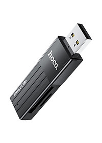 Đầu đọc thẻ CHUẨN 3.0 Hoco HB20 Mindful - hỗ trợ khe microSD/SD (Đen) HÀNG CHÍNH HÃNG