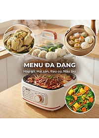 Nồi lẩu hấp thủy nhiệt Mishio MK382 khay hấp inox 304 - Hàng chính hãng