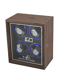 Hộp Xoay Đồng Hồ Cơ 4 Ngăn SAIKE SAIKE S4001 Vỏ Gỗ - Có Đèn LED - SANG TRỌNG