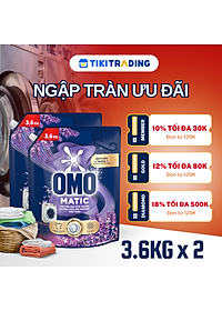 Combo 2 Túi Nước Giặt OMO Matic Chuyên Dụng Cửa Trước Lavender Khử Mùi Thư Thái 3.6KG