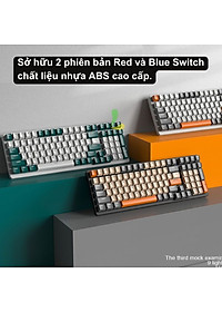 Bàn phím cơ ZIYOULANG K6 cao cấp - Phím cơ gaming 100 phím trục cơ kết nối bluetooth và USB, tuổi thọ 50 triệu lần bấm - Hàng nhập khẩu