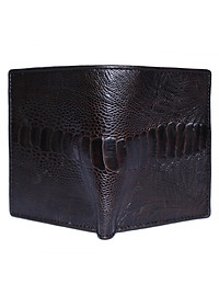 HP2456 - Bóp nam Huy Hoàng da đà điểu da chân 2 mặt da kiểu đứng màu nâu đất