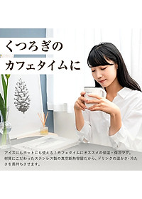 Cốc inox giữ nhiệt Cafe Mug 330ml có gioăng silicon  & nắp trượt chống tràn - Nội địa Nhật Bản