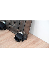 Đế Lót Chậu Cây Có Bánh Xe Thương Hiệu ANKAN, Đế Để Chậu Cây, Mặt Vuông Bằng Gỗ Tràm, Màu Đen Đường Kính 30 Cm, Tải Trọng 80kg - Hàng Xuất Khẩu