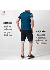Bộ quần áo thun thể thao nam Fasvin AB22506.HN cộc tay cổ bẻ vải thể thao mềm nhẹ co giãn tốt