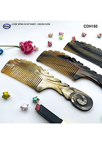  Lược Sừng Vân Nưa Chuôi Cuốn (Size: XL-20cm) Họa Tiết Uốn Lượn Sắc Sảo, Chăm sóc tóc - COH160