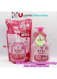 Sữa Tắm, Gội Thảo Mộc Dạng Bọt Cho Trẻ Em Arau Baby bình 450ml/túi 400ml