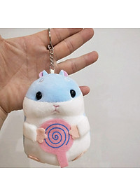 Móc khóa gấu bông Hamster V.2 - Mẫu 4 (Xanh dương)