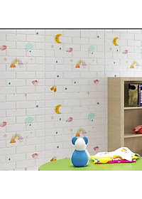 Bộ 15 Tấm Xốp Dán Tường Hoạt Hình Dễ Thương, Kích Thước 70cm x 77cm