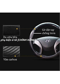 Bọc vô lăng dành cho Hyundai I10, I20, I30, Accent, Santafe, Tucson, Kona, Getz, Avante, Elantra, Trùm vô lăng cacbon