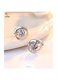 Bông tai bạc Ý Huệ Ngân - Vòng xoắn RYE140772