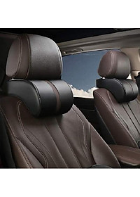 GỐI TỰA ĐẦU, TỰA LƯNG 3D CHẤT LIỆU CAO SU NON BỌC  DA TRÊN XE Ô TÔ - NHIỀU MÀU