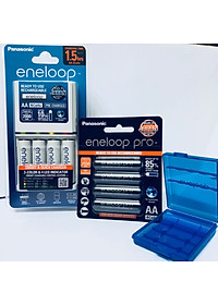 Bộ combo bộ sạc eneloop K-KJ55MCC40V và pin sạc eneloop pro vỉ 4 viên AA BK-3HCCE/4BV-Panasonic hàng chính hãng 