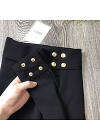 Quần baggy nữ Hiền Trần BOUTIQUE cạp cao vải Vitex cao cấp quần công sở 4 cúc bấm sang trọng thanh lịch