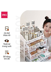 [Tặng sticker] Kệ Đựng Mỹ Phẩm Nhựa Nhiều Tầng Để Bàn Trong Suốt Có Thể Tháo Rời Deli - Kệ Đưng Đồ Trang Điểm Đồ Cá Nhân Nữ Trang Sức Hộp Lưu Trữ Văn Phòng Phẩm Decor Bàn Làm Việc Góc Học Tập - VS559 564