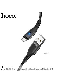 Cáp Sạc Micro-USB Có Đèn Cho Android, Samsung,... Hoco DU08 1M/2M, Cáp Dây Dù Siêu Bền, Sạc Nhanh 2.4 - Hàng Chính Hãng