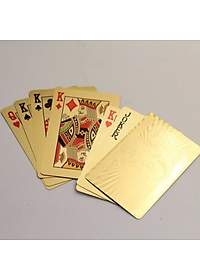 Bộ Bài PVC Mạ Vàng 24K Mạ Bạc Cao Cấp Chất Liệu Đàn Hồi, Bộ Bài Tây Poker Polieste Không Thấm Nước, Hàng Chính Hãng