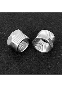 Com bo 2 Nối 2 đầu ren - Ren ngoài 27 ren trong 21 Inox
