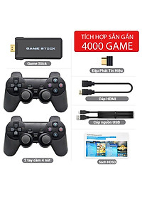 Máy chơi game cầm tay 4 nút Game stick 4k HDMI PS3000 kết nối không dây 3500 trò chơi