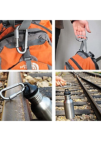 Móc Đa Năng Móc Khóa Nhôm Đi Phượt Carabiner Chữ D Khoá Xoay 8cm