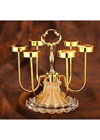 GIÁ ÚP LY CỐC XOAY 360 ĐỘ CHẤT LIỆU KIM LOẠI MẠ VÀNG CHÂN ĐẾ PHA LÊ ÁNH KIM SANG TRỌNG- VD93