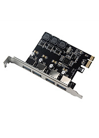 Four Ports USB 3.0 Super Fast 5Gbps PCI-E Expansion Card PCI Express Adapter Converter Card 6A Power Supply Module For - Black