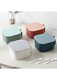 Hộp đụng gia vị 4 ngăn có nắp đậy - Henrysa (màu ngẫu nhiên)
