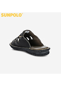 Dép Nam Quai Ngang Da Bò Cao Cấp SUNPOLO SUA5D - Đen