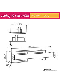 Kệ tivi đẹp cho phòng ngủ gia đình SMLIFE Tove